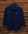 Luxury Solid Shirt LVS Formal Collar Navy
