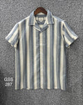 Premium Classic Cuban Collar Stripe Shirt GCST 287