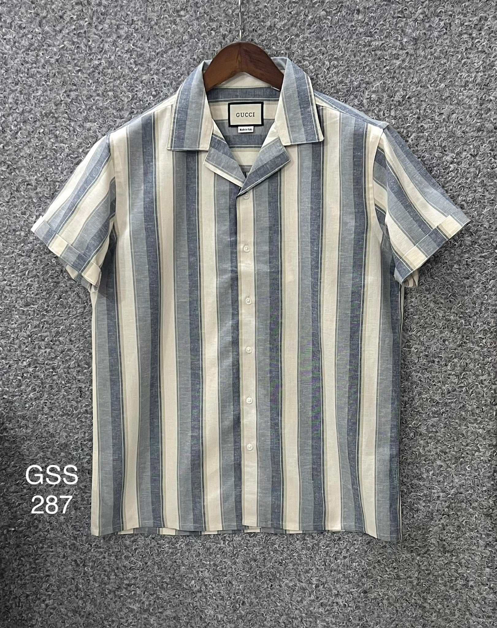 Premium Classic Cuban Collar Stripe Shirt GCST 287