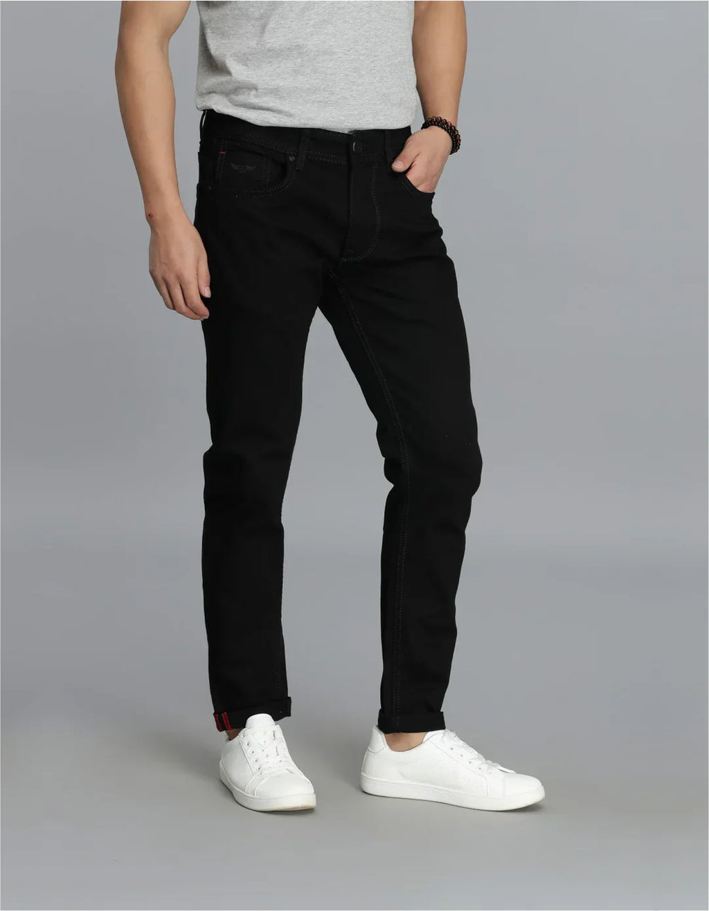 BLACK 5 POCKET LOW-RISE ANKLE LENGTH JEANS RJ6068