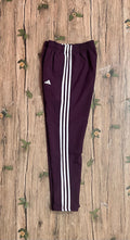 Three Stripe Full Athletic Track Pant Maroon white