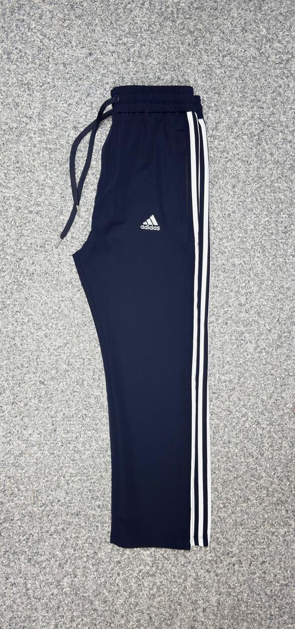 Premium Side-Stripe Baggy Track Pants Nevy&white