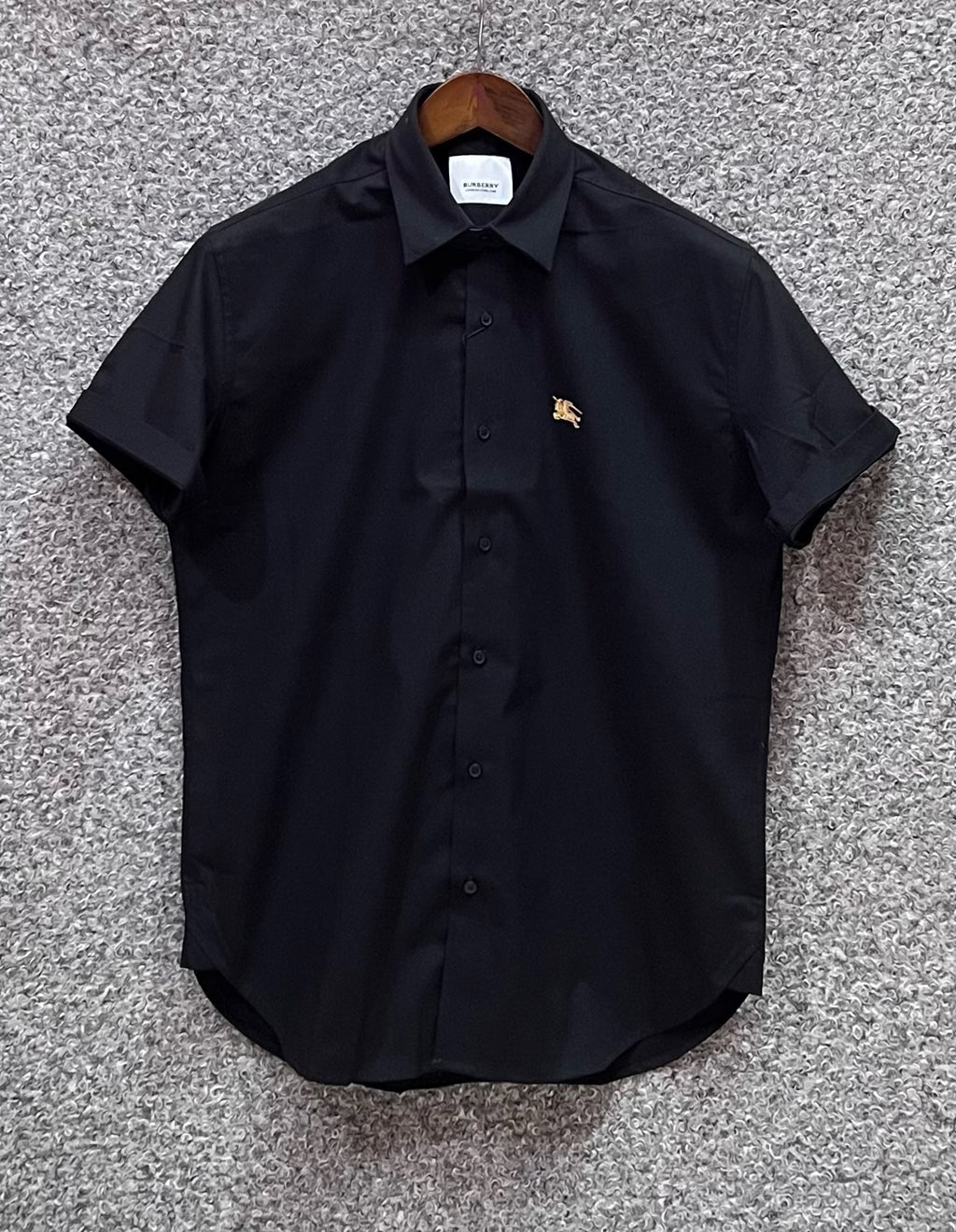 Premium Half Sleeve Solid Shirt BRSS Black | Short Sleeve Solid Shirt | Shirtology Bangladesh