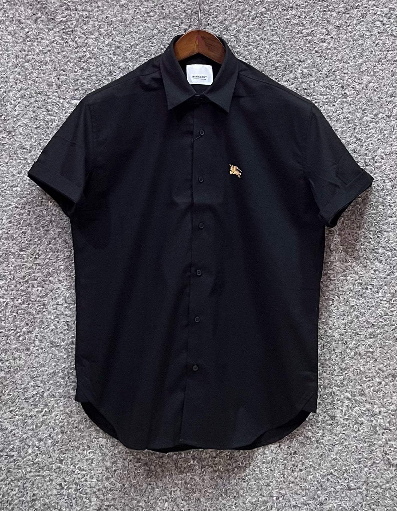 Premium Half Sleeve Solid Shirt BRSS Black | Short Sleeve Solid Shirt | Shirtology Bangladesh