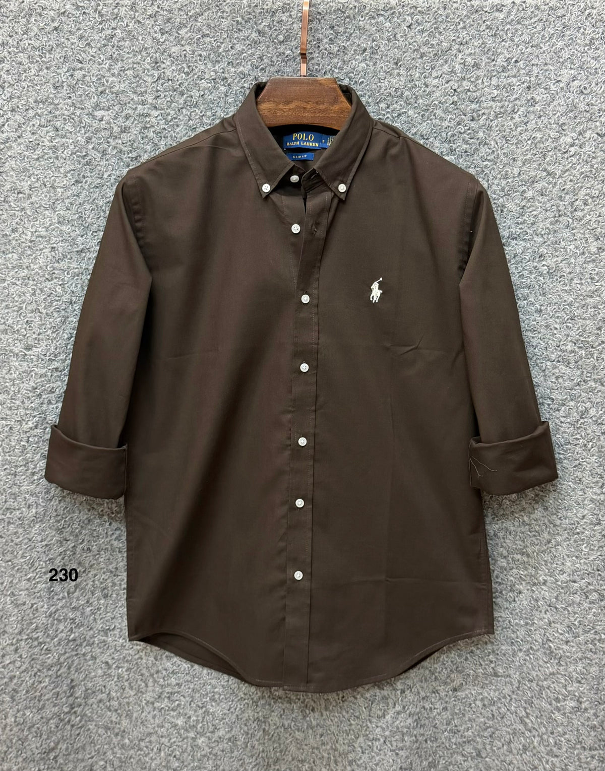 Premium Solid Logo Oxford Cotton Shirt RLS 230