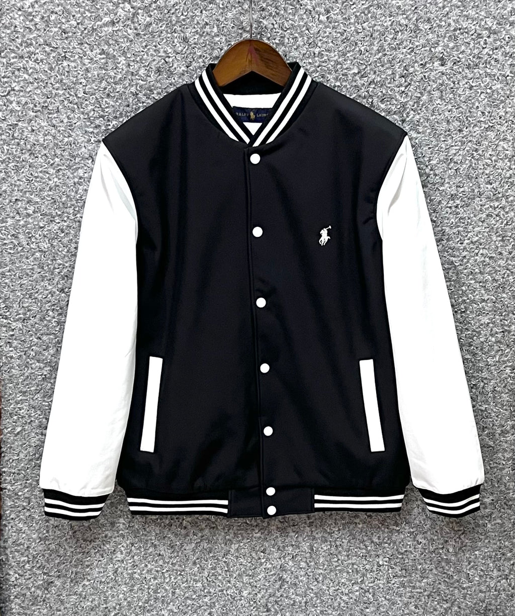 Classic Varsity Jacket with Luxury Finish Black