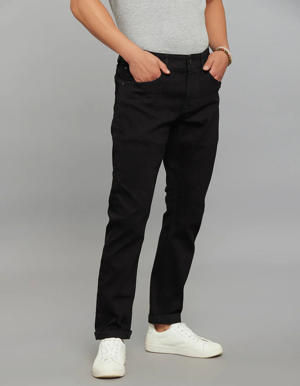 Rookies Denim Tapered Ankle-Length Stretch Jeans - Black RJ6235 | Denim pant | Shirtology Bangladesh
