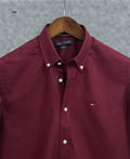TMS Signature Solid Cotton Shirt 103 maroon | Solid Shirt | Shirtology Bangladesh