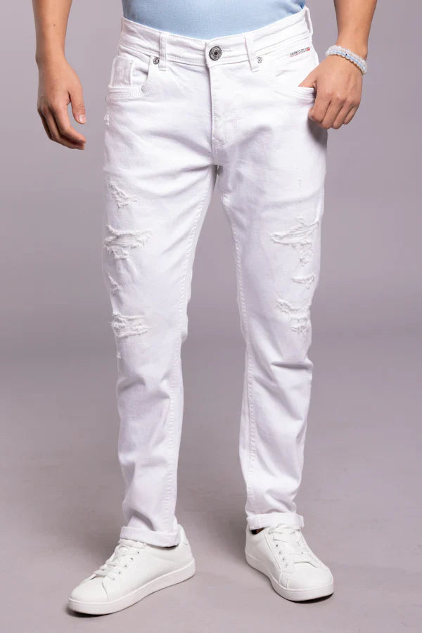 White 5 Pocket Low-Rise Ankle Length Jeans RJ5994A | Denim pant | Shirtology Bangladesh