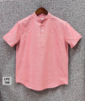 Mandarin Collar Micro-Stripe Box-Pleat Shirt 109 | Band Collar Shirt | Shirtology Bangladesh