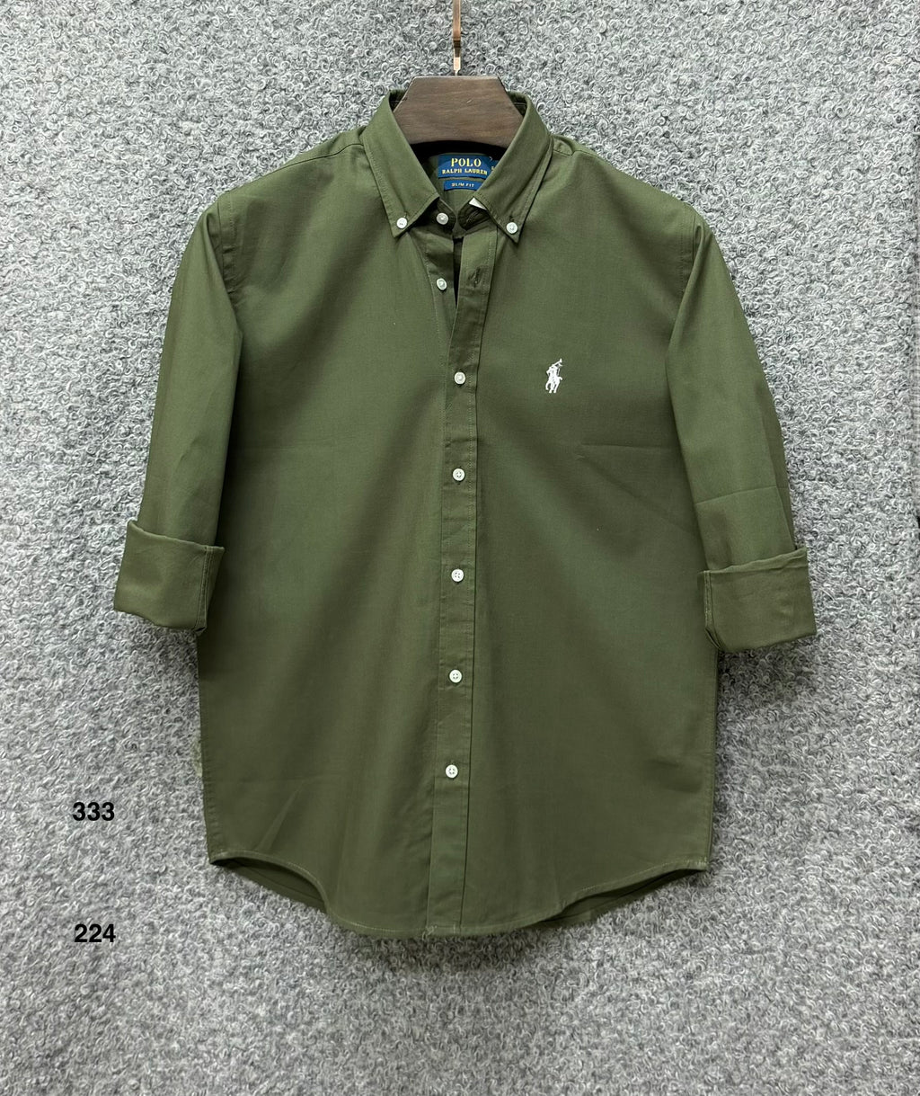 Premium Solid Logo Oxford Cotton Shirt RLS 224