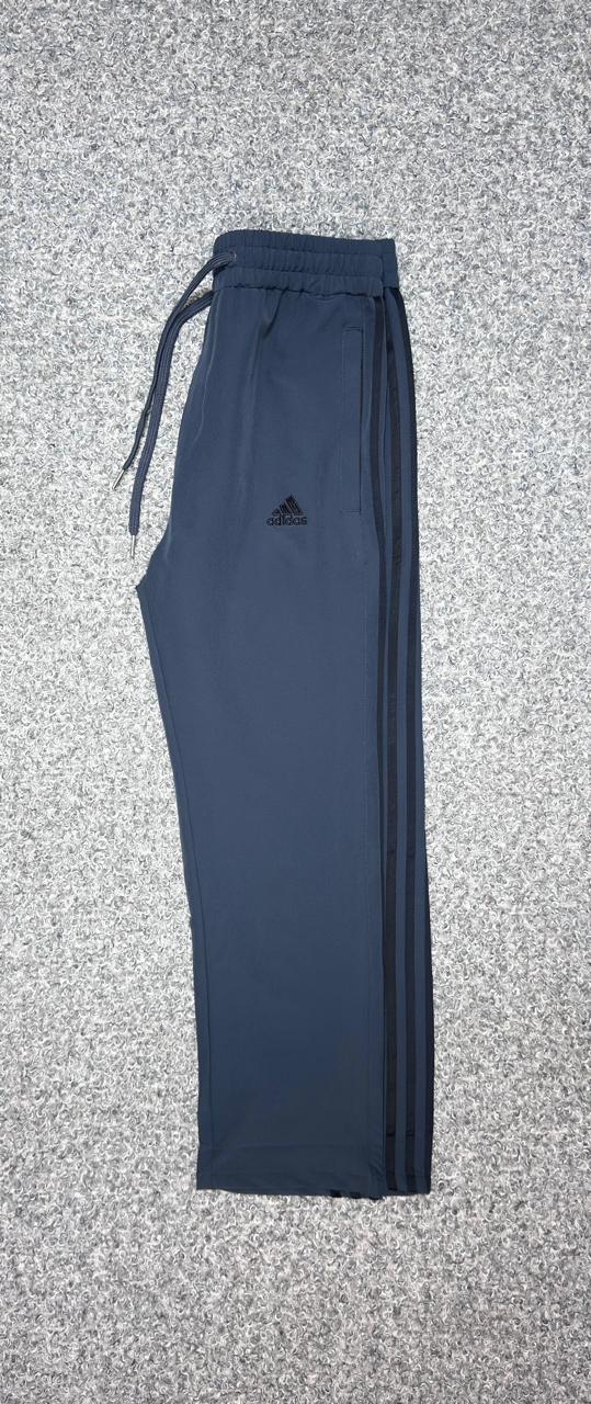 Performance Three-Stripe Full Baggy Style Track Pants Ash&Black