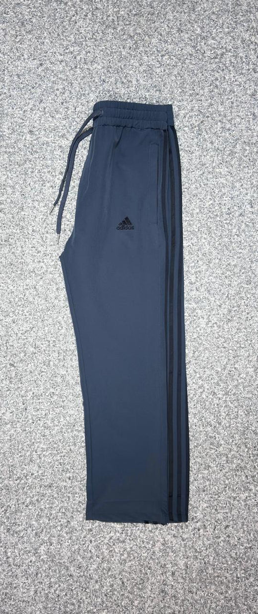 Performance Three-Stripe Full Baggy Style Track Pants Ash&Black