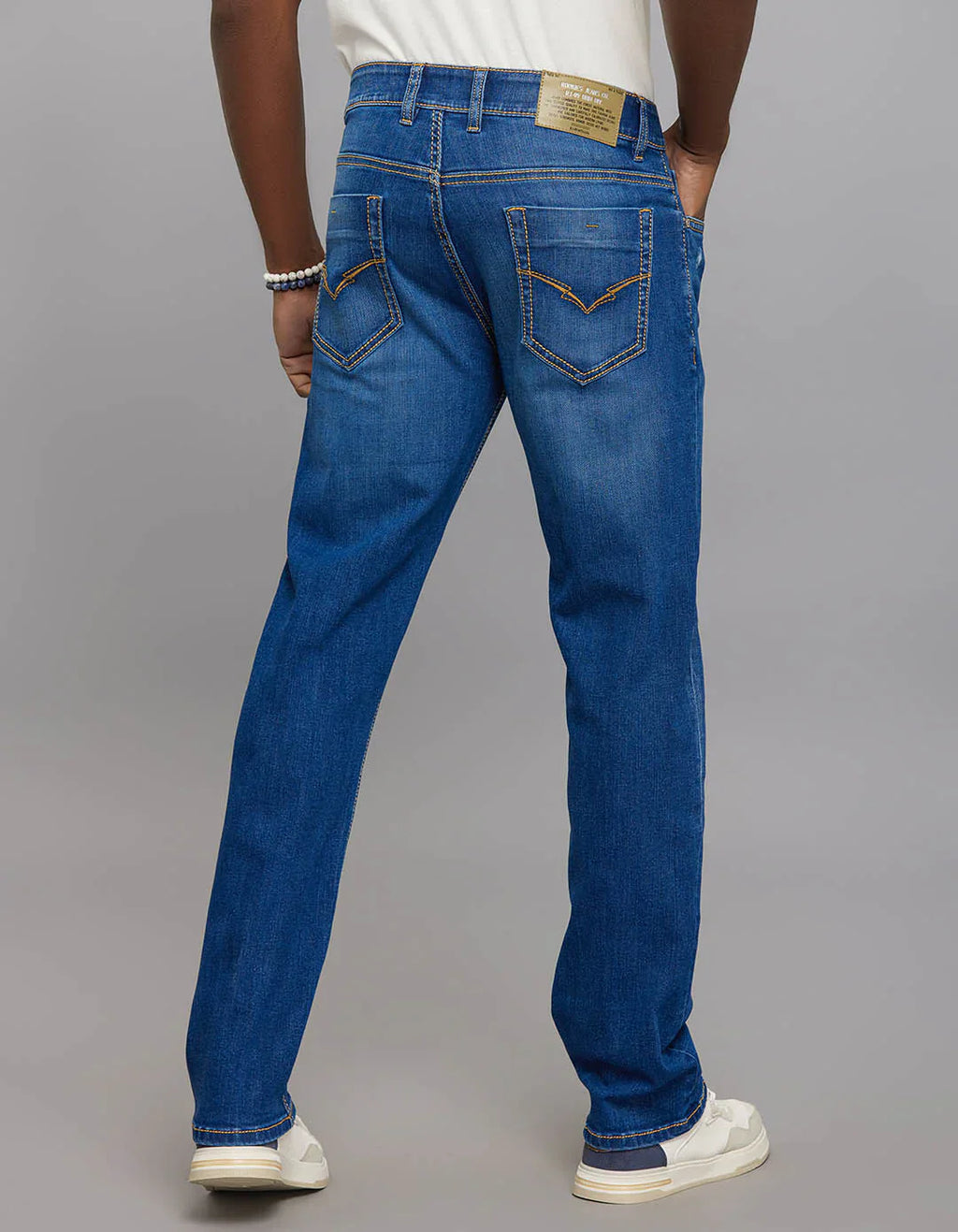 Rookies Mid-Rise Straight Comfort Stretch Jeans - Medium Blue RJ6382 | Denim pant | Shirtology Bangladesh