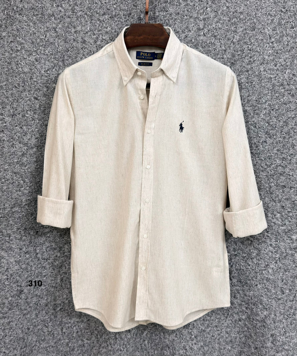 Luxury Linen Blend Solid Shirt with Cane Collar RLS 310
