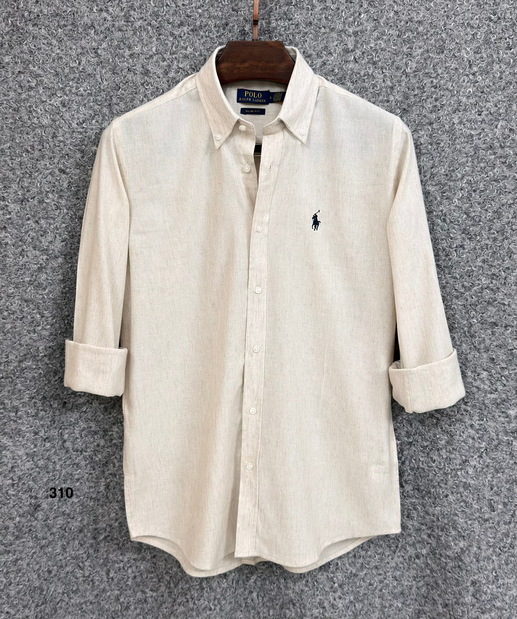 Luxury Linen Blend Solid Shirt with Cane Collar RLS 310