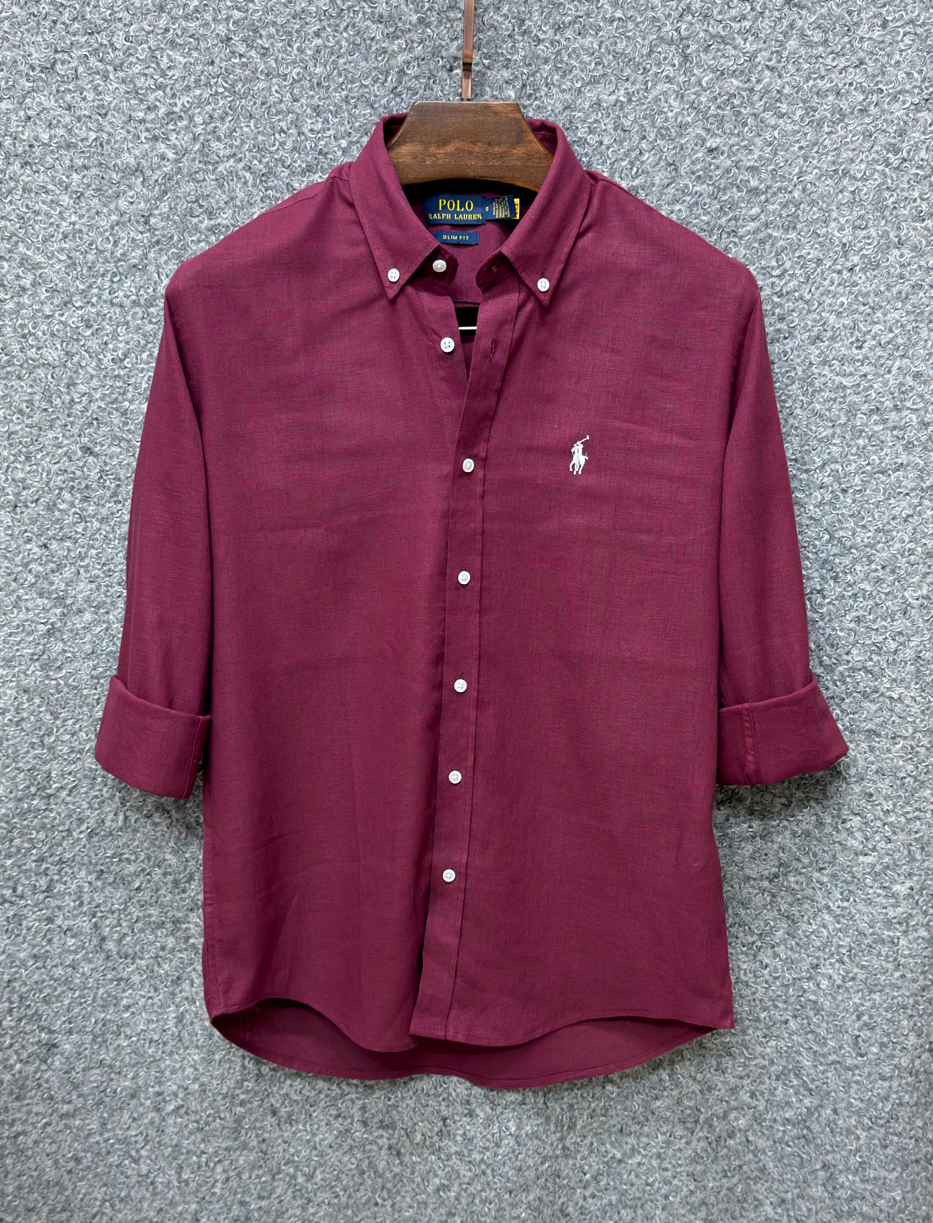 Luxury Linen Blend Solid Shirt with Cane Collar RLS 315