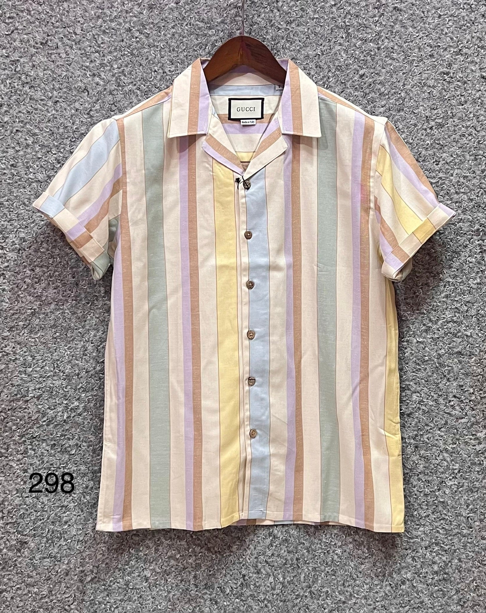 Premium Classic Cuban Collar Stripe Shirt GCST 298