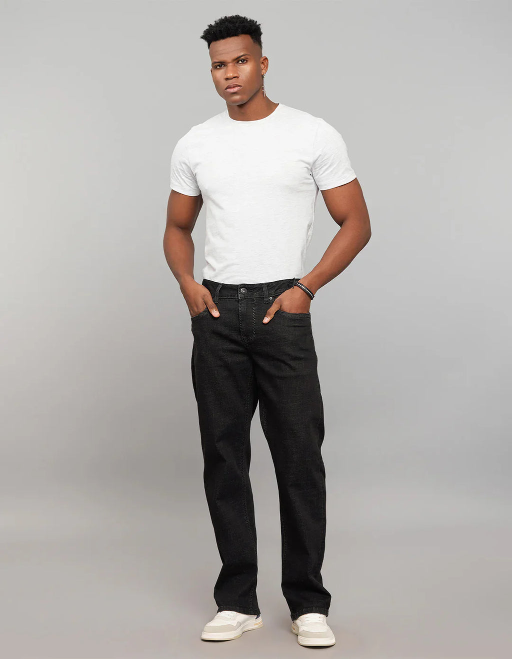 Rookies Mid-Rise Straight Comfort Stretch Jeans - Dark Grey RJ6385