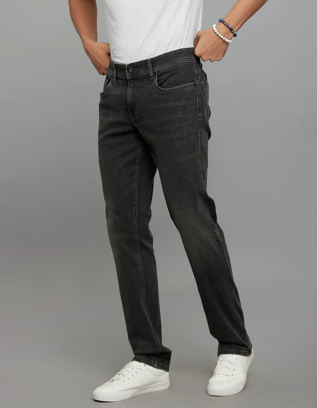 Grey 5 Pocket Mid-Rise Slim Straight Fit Classic Stretch Jeans RJ6416 | Denim pant | Shirtology Bangladesh