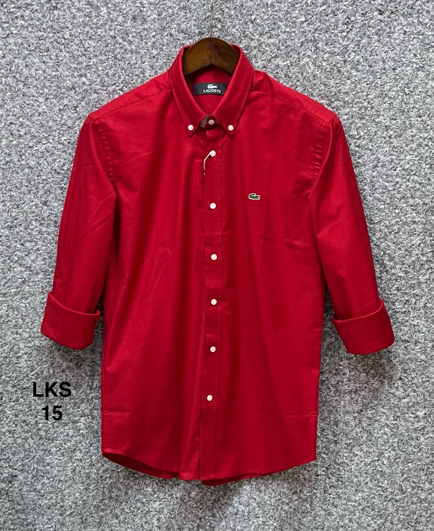 Premium Solid Oxford Cotton Shirt LKS 15 Red