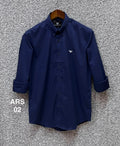 Iconic Solid Shirt ARMS down button 02 Navy | Shirtology Bangladesh