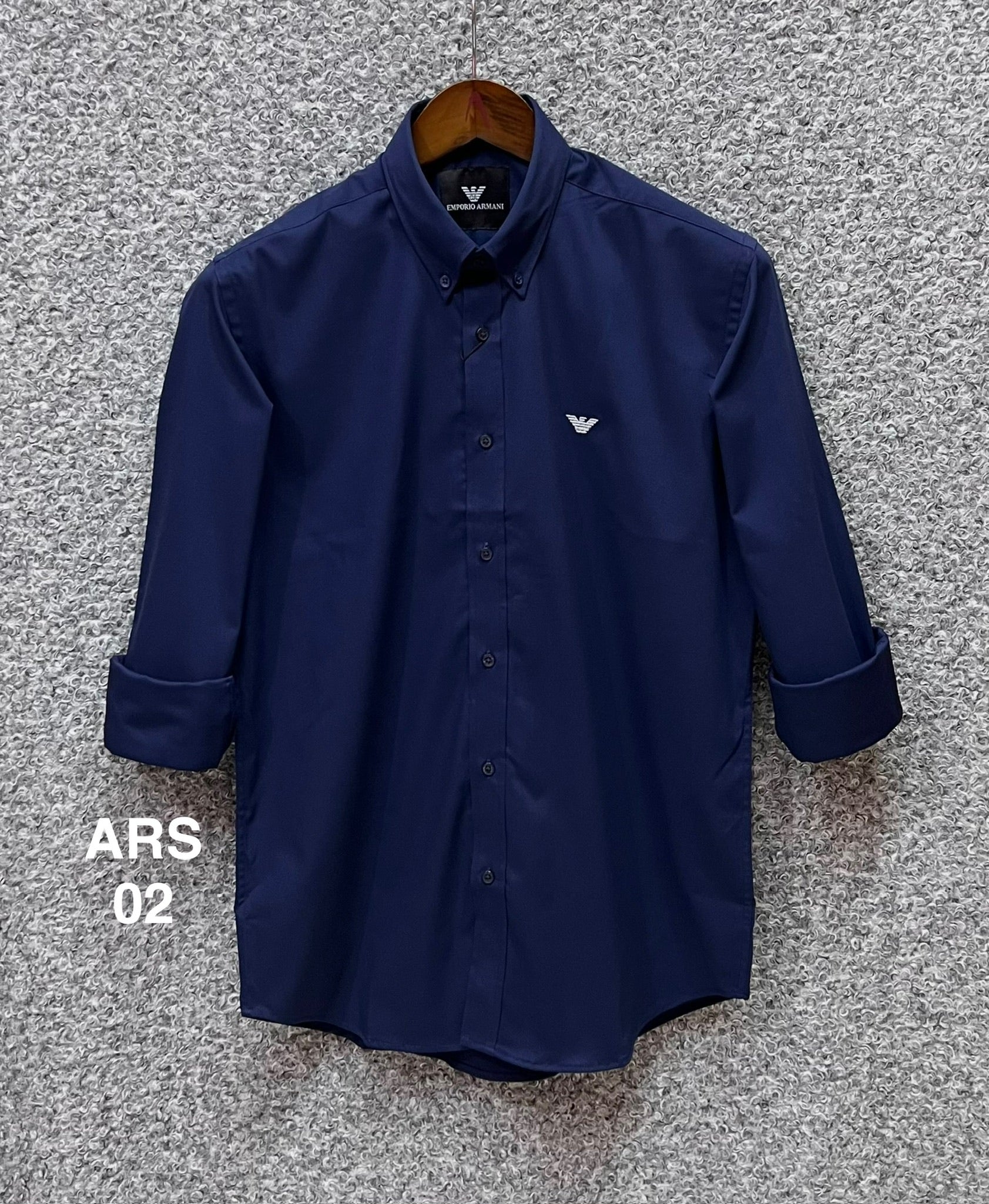 Iconic Solid Shirt ARMS down button 02 Navy | Shirtology Bangladesh