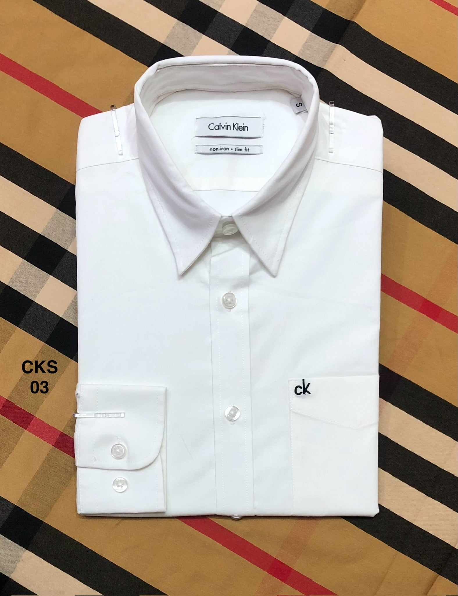 Premium Solid Stretch Cotton Shirt CKS white | Solid Shirt | Shirtology Bangladesh