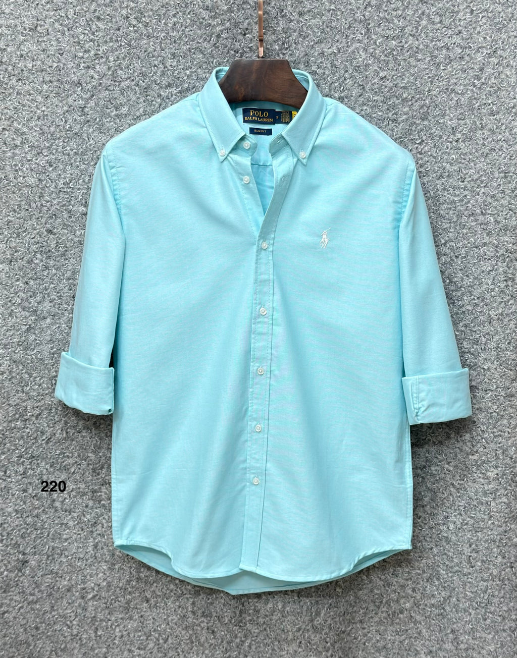 Premium Solid Logo Oxford Cotton Shirt RLS 220