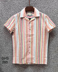 Premium Classic Cuban Collar Stripe Shirt GCST 285