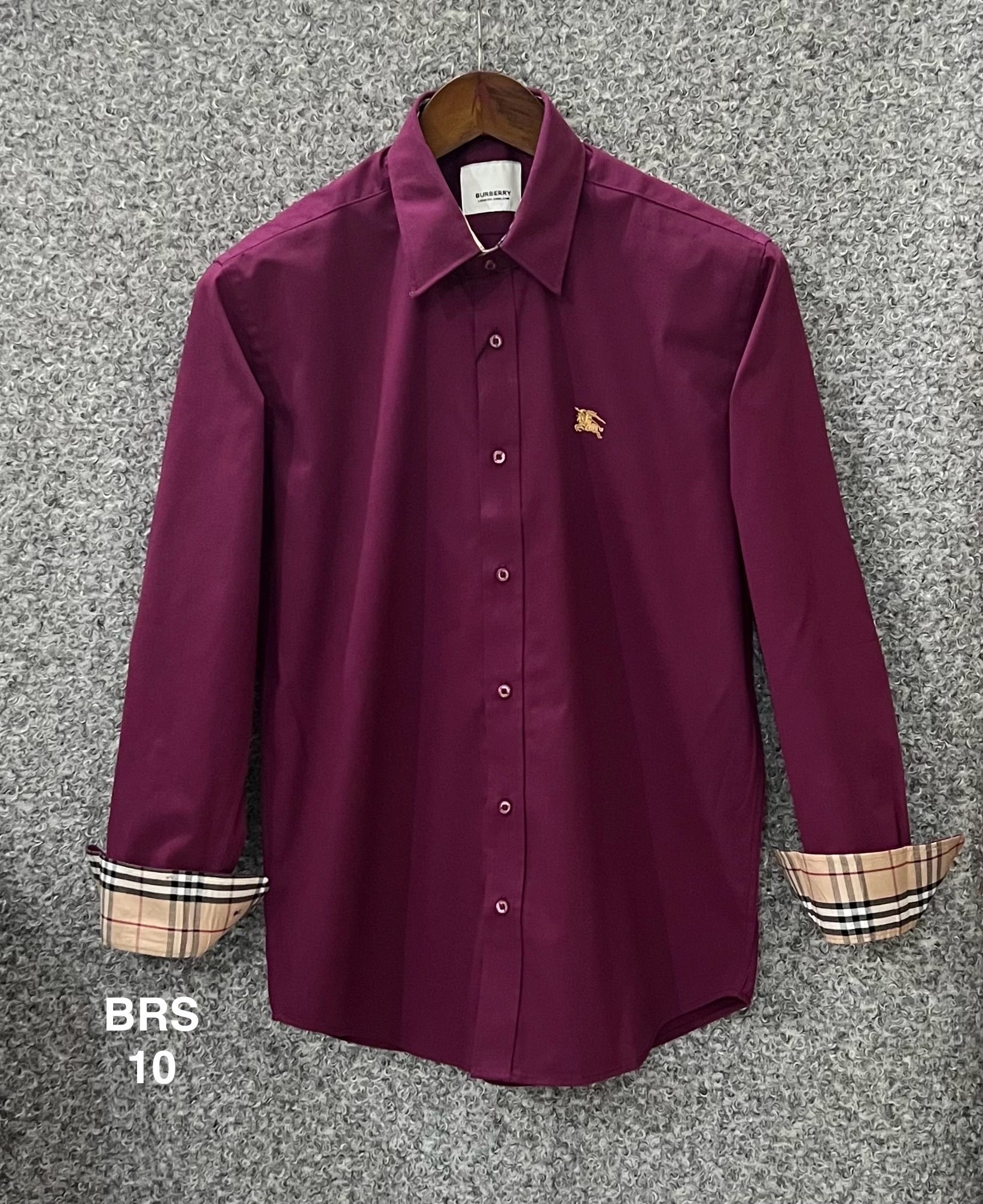 Signature Solid Shirt BRS Maroon 10