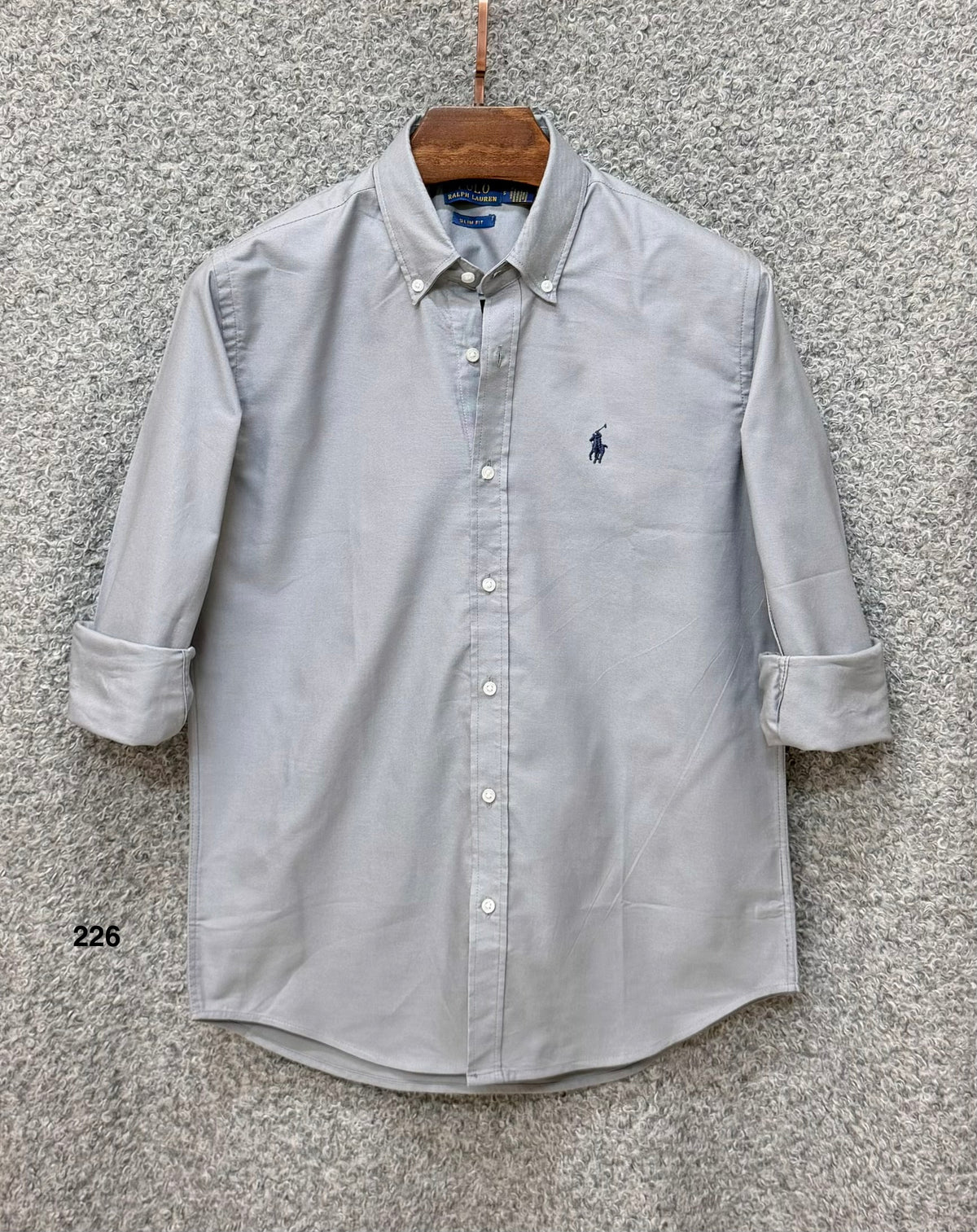 Premium Solid Logo Oxford Cotton Shirt RLS 226