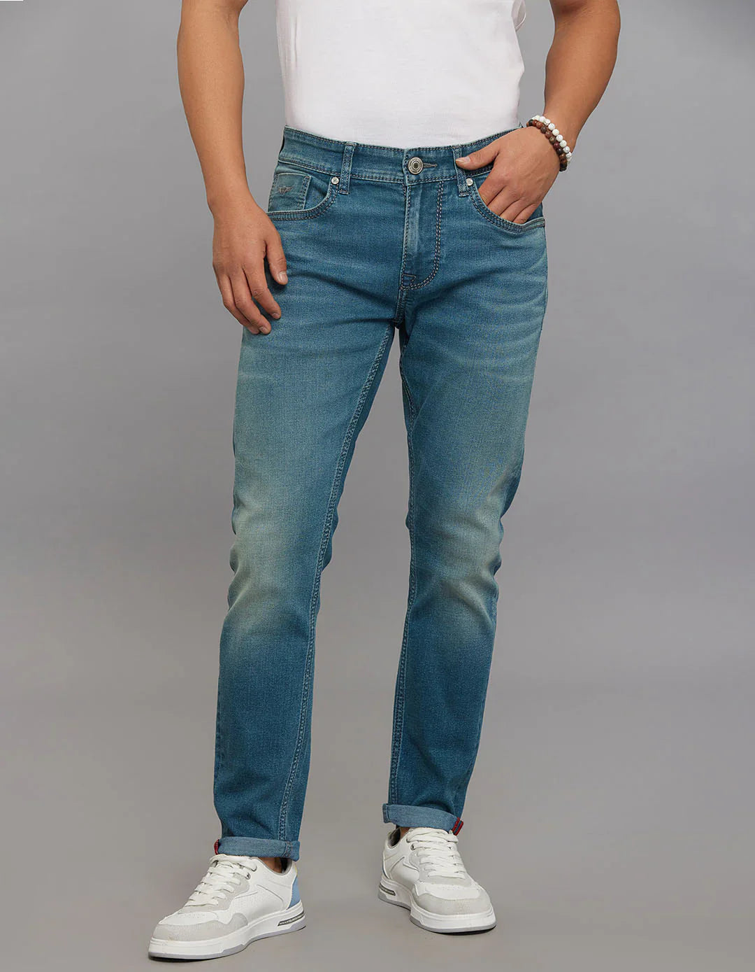 Greenish 5 Pocket Low-Rise Ankle Length Stretch Jeans RJ6278