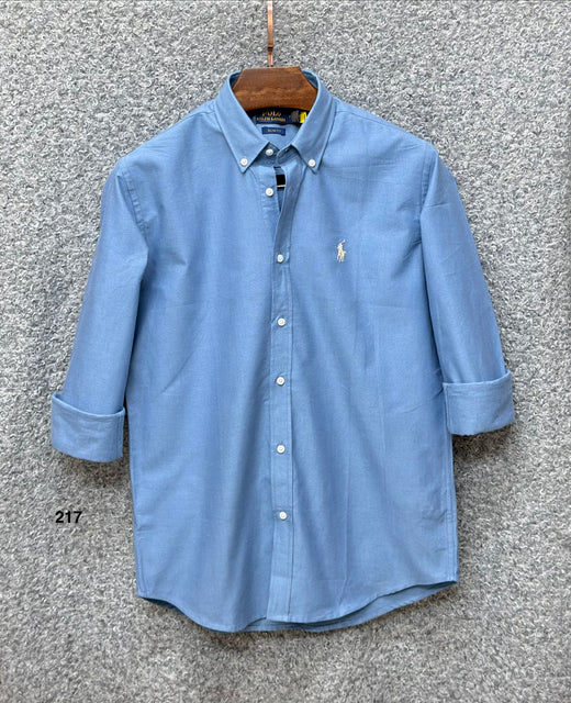 Premium Solid Logo Oxford Cotton Shirt RLS 217