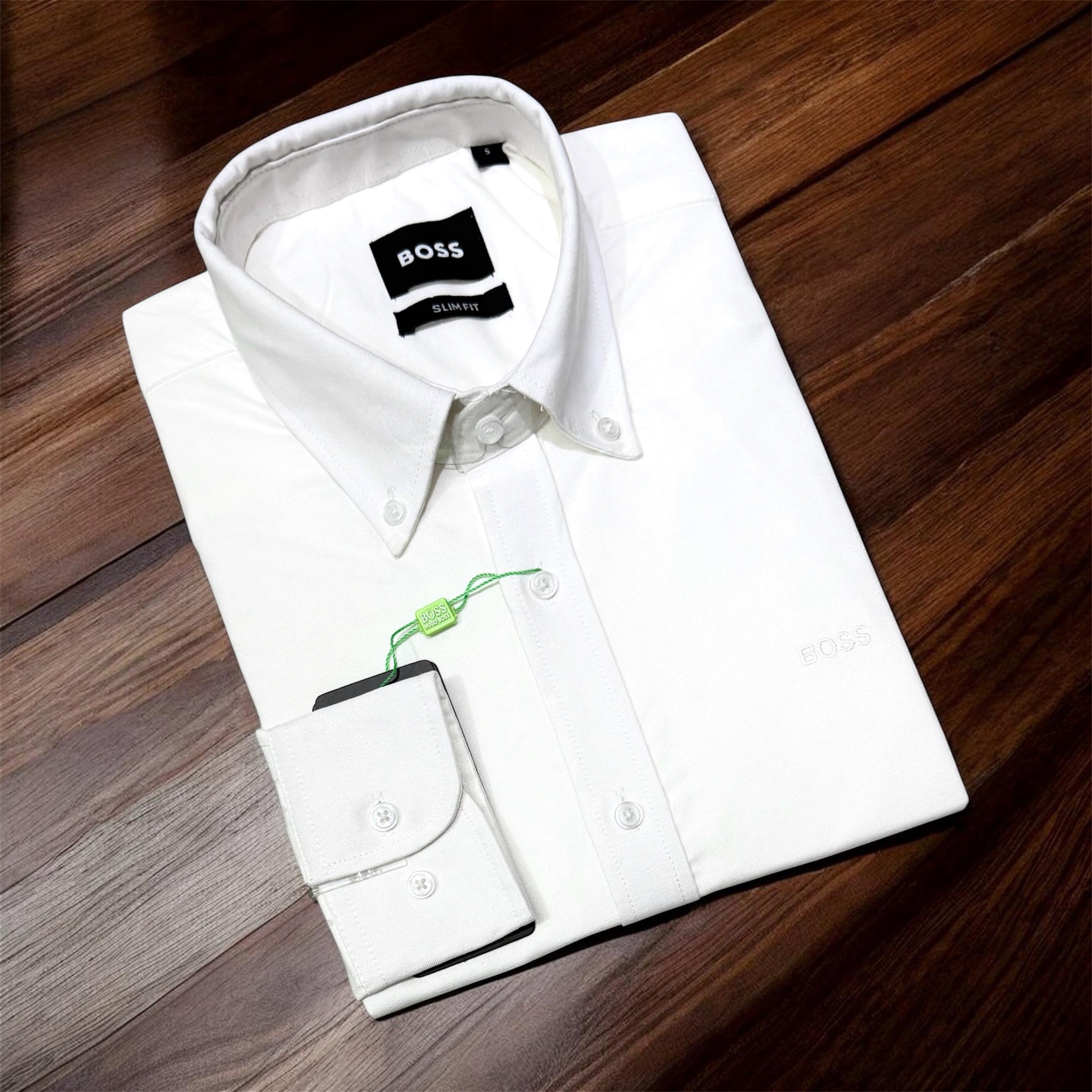 Premium Solid Oxford Cotton Shirt HBS White