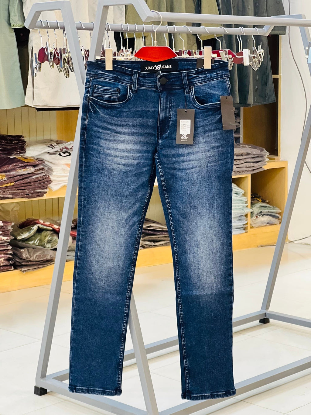 Men’s Slim Fit Dark Blue Stretch Denim Jeans 501