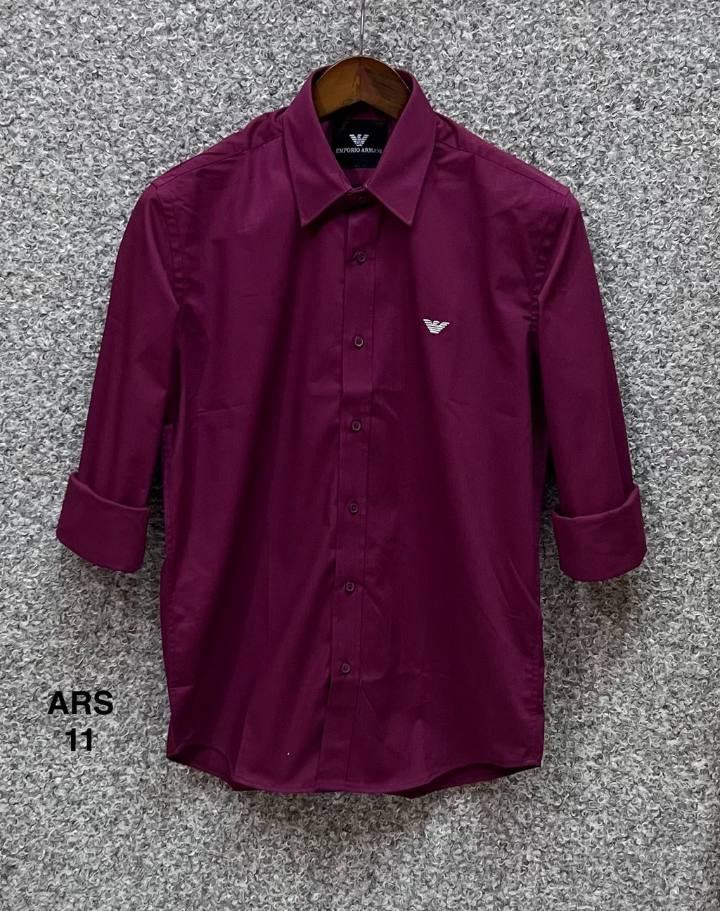 Iconic Solid Shirt matching button maroon | Shirtology Bangladesh