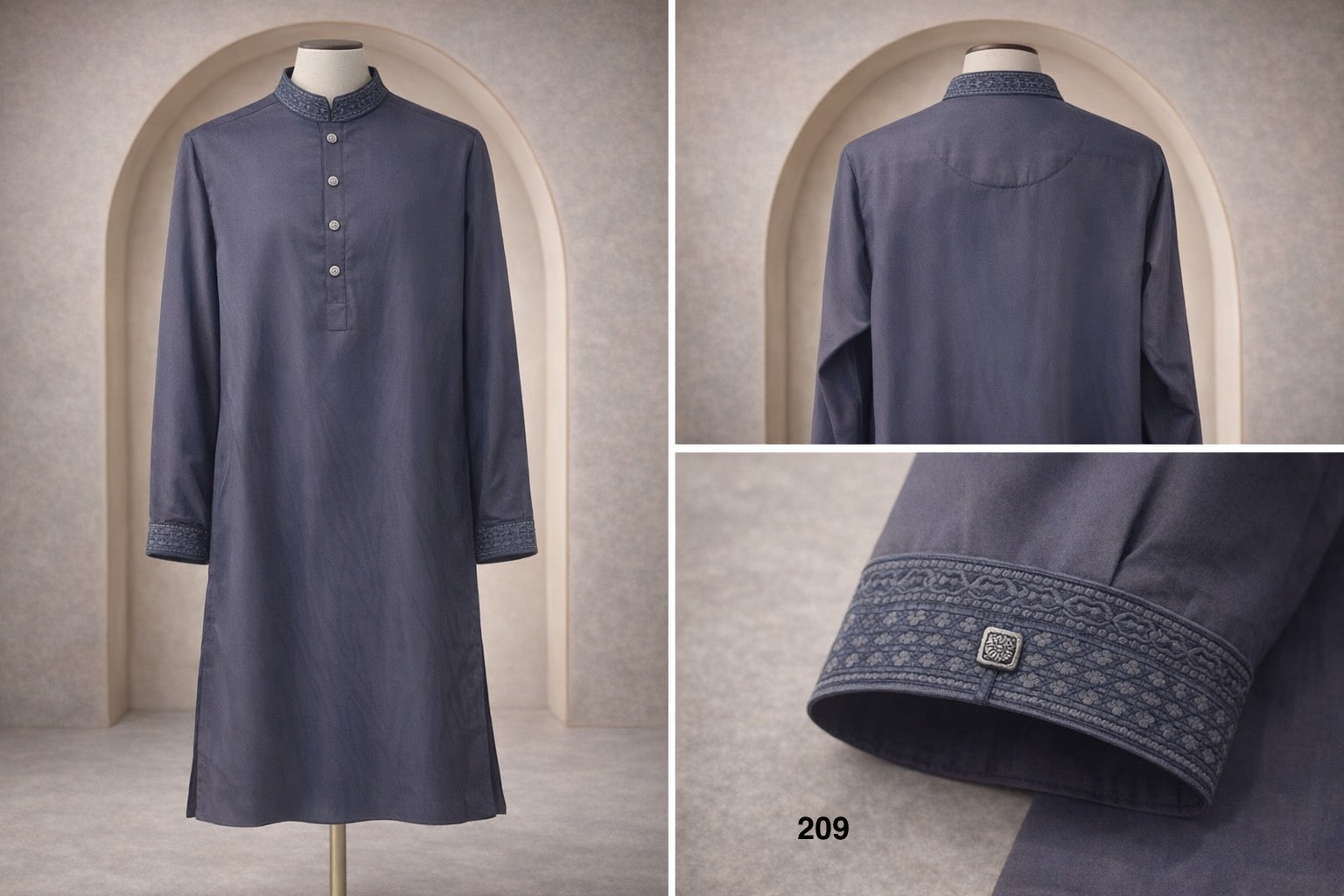 Premium Luxury Embroidered Panjabi with Embroidered Cuffs 209