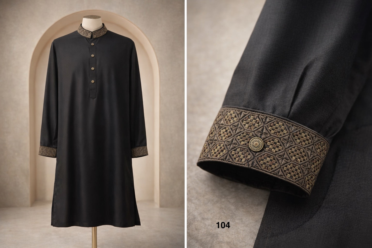 Premium Luxury Embroidered Panjabi with Embroidered Cuffs 104