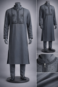 Gatsby Premium Panjabi for Men – Classic Fit | Eid & Festive Wear 07_DARK GRA