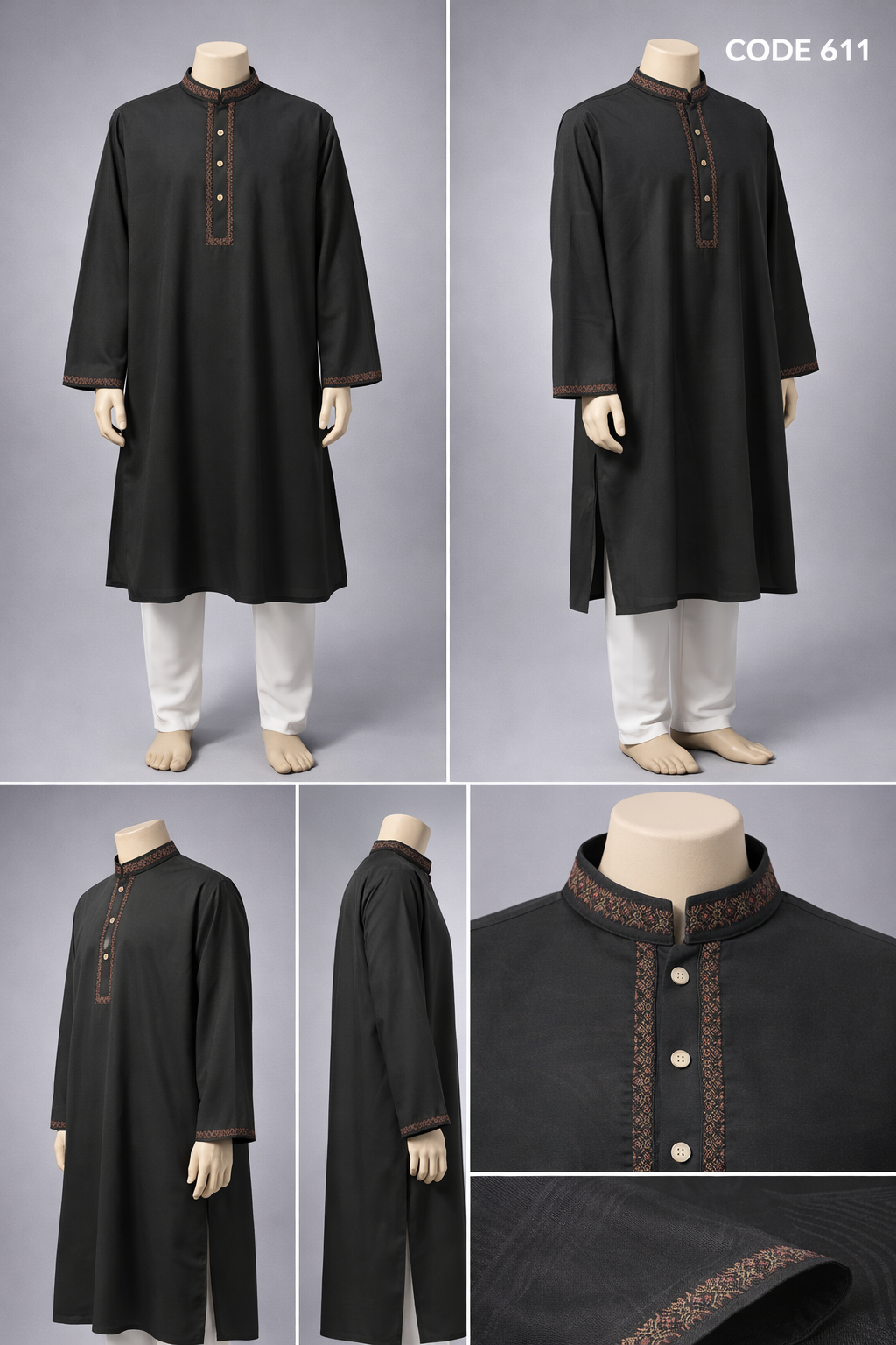 Luxury embroidery Panjabi with premium finish 611