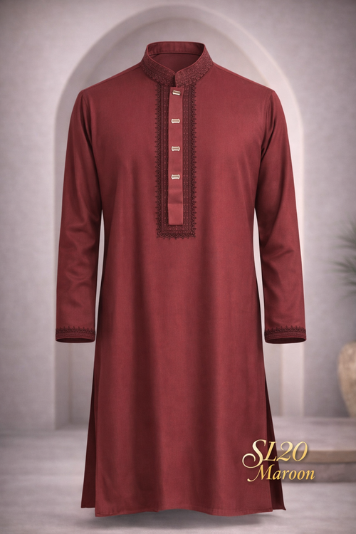 Gatsby Mens Father panjabi Maroon SL20