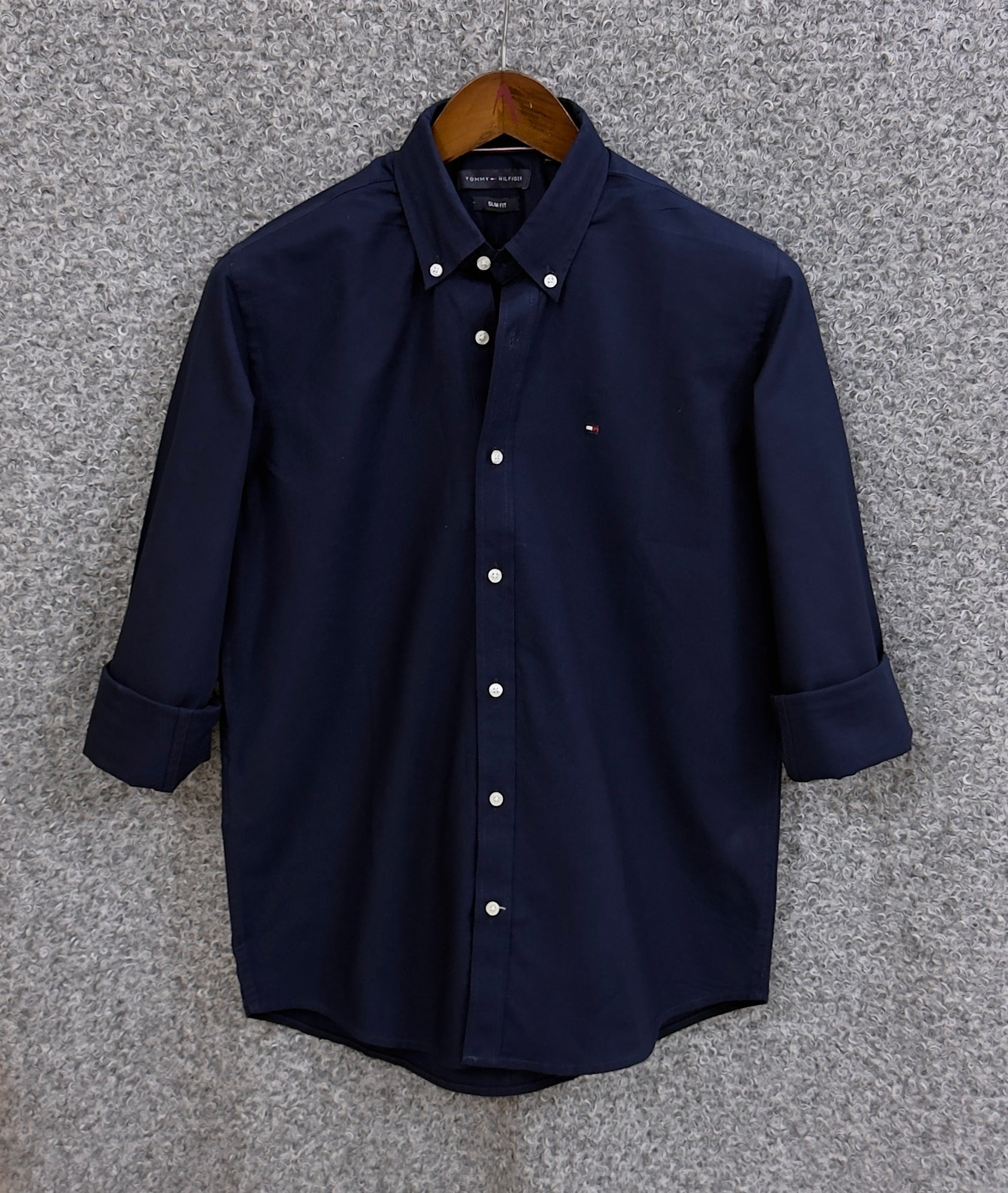 TMS Signature Solid Cotton Shirt 110 Navy