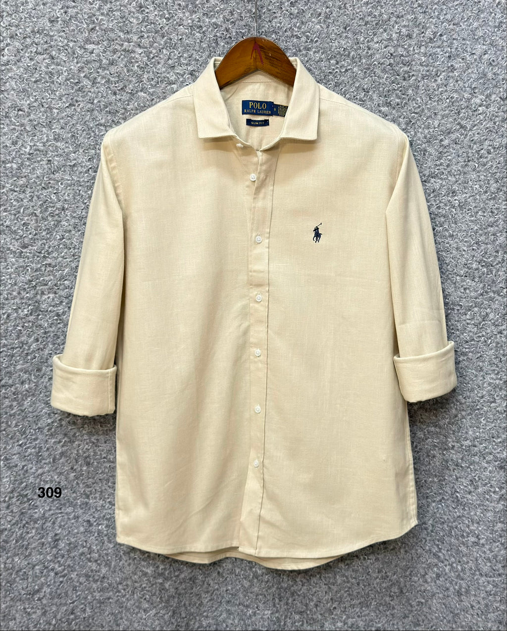 Linen Blend Solid Shirt with Cane Collar RLS  309