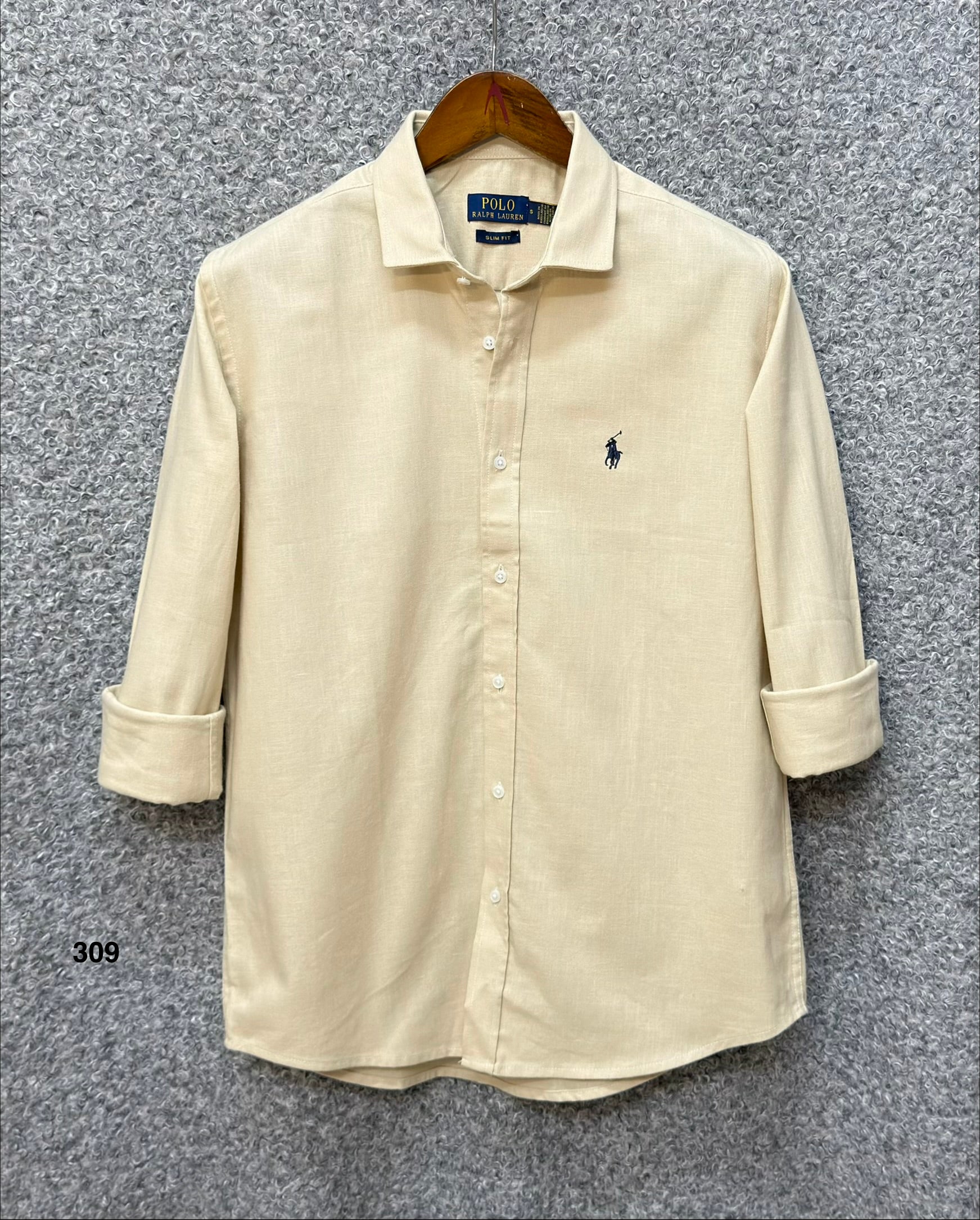 Linen Blend Solid Shirt with Cane Collar RLS  309