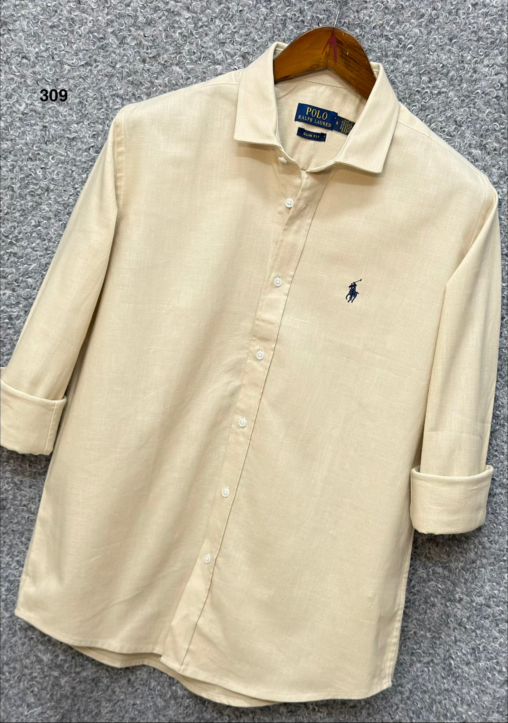 Linen Blend Solid Shirt with Cane Collar RLS  309