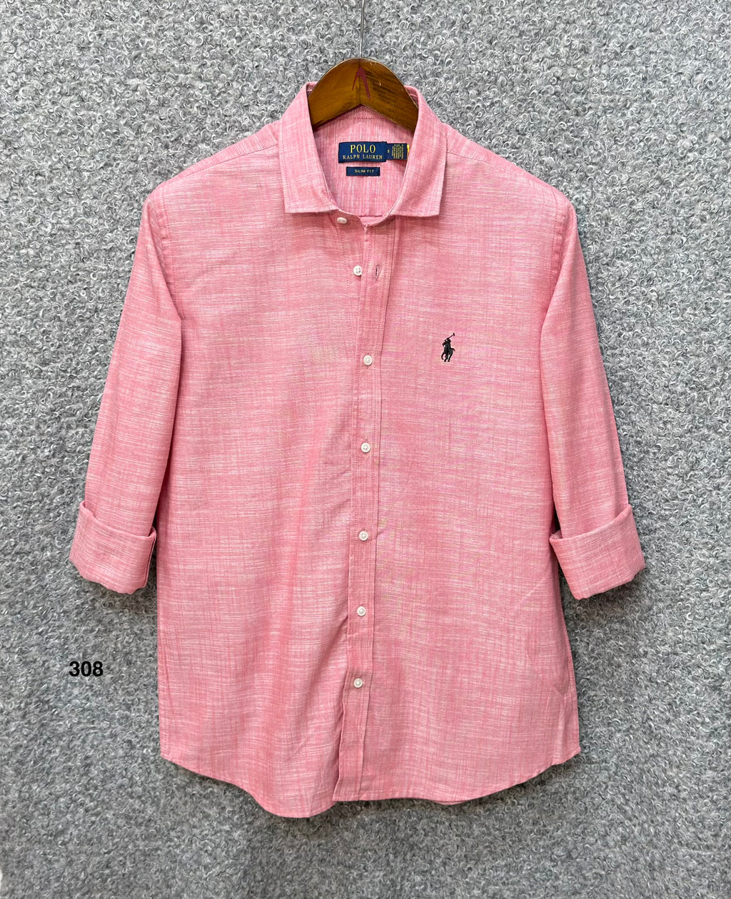 Luxury Linen Blend Solid Shirt with Cane Collar RLS 308