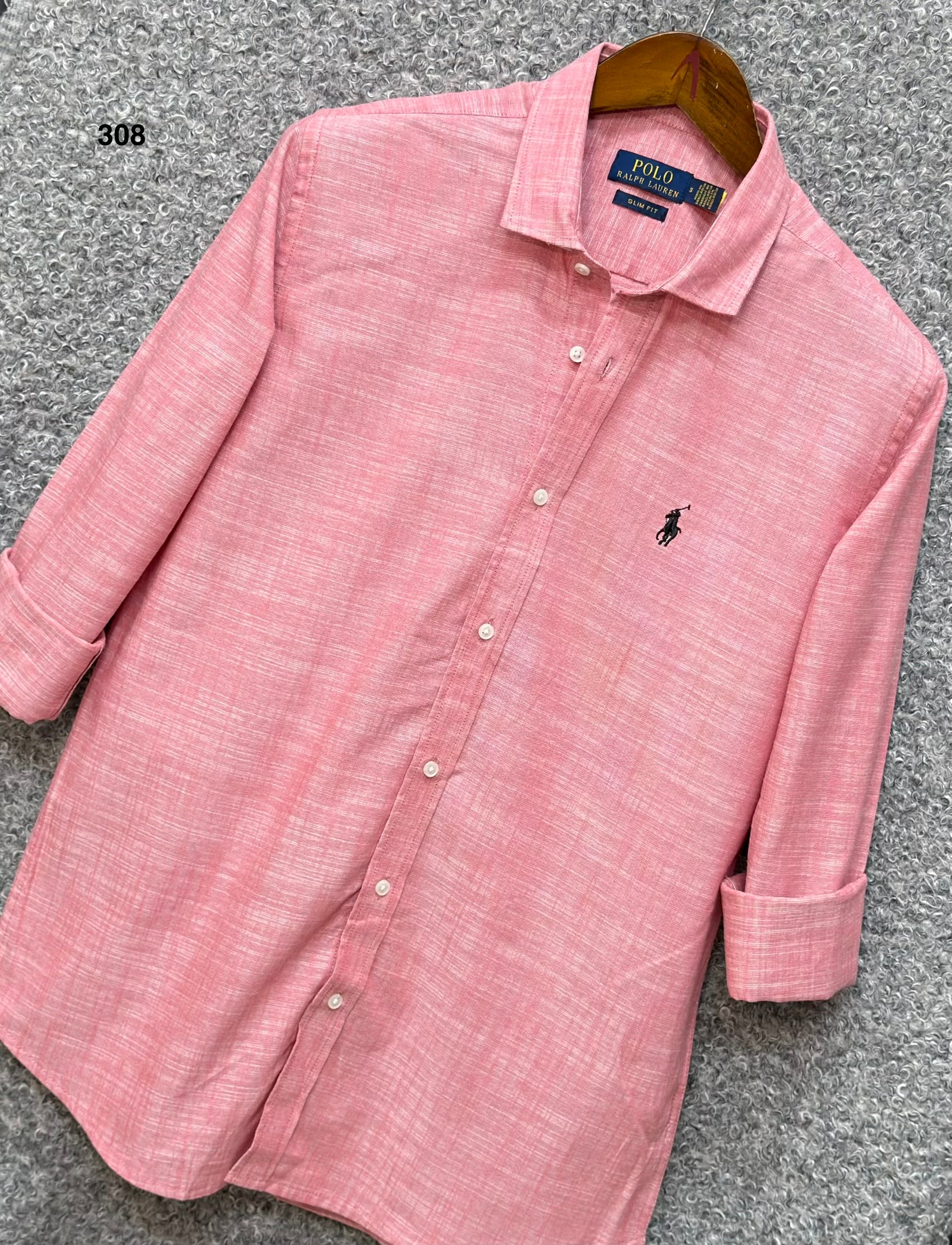 Luxury Linen Blend Solid Shirt with Cane Collar RLS 308