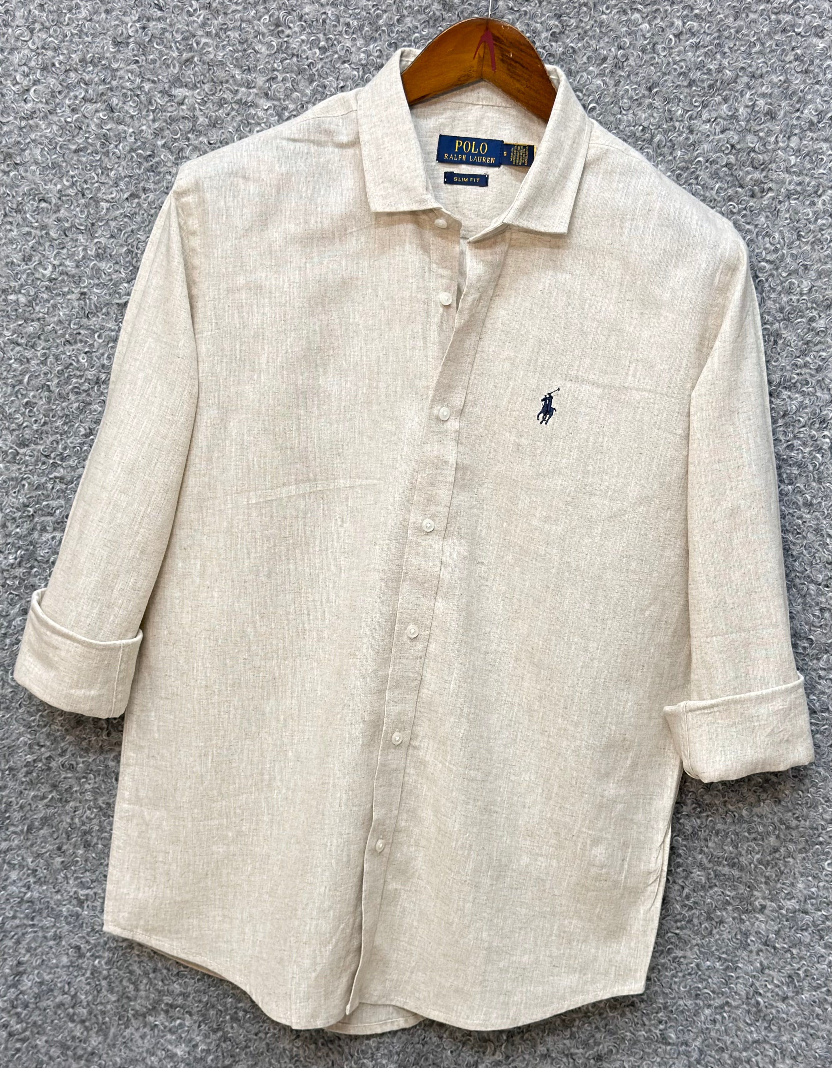 Linen Blend Solid Shirt with Cane Collar RLS  310