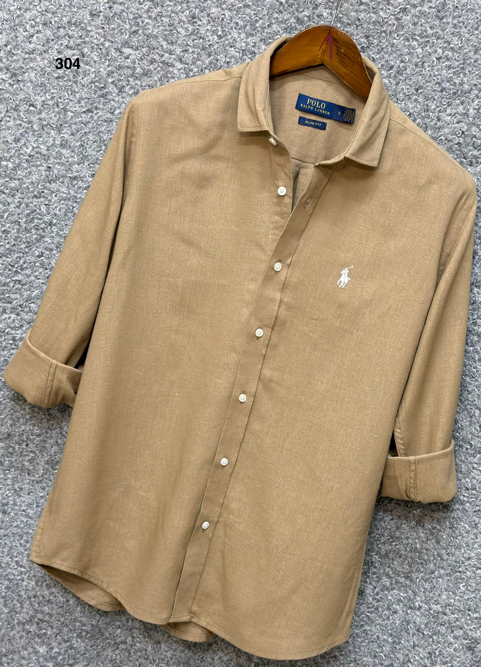 Luxury Linen Blend Solid Shirt with Cane Collar RLS 304